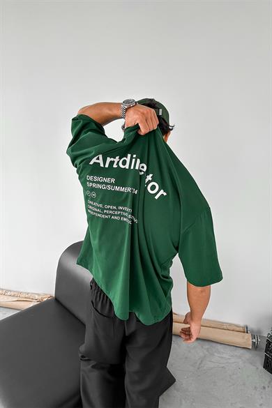 Yeşil Artdirector OUTPLENTY PREMİUM Oversize Tişört
