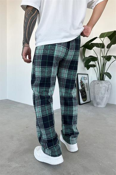 Yeşil Çizgili Unisex Relaxed Pijama