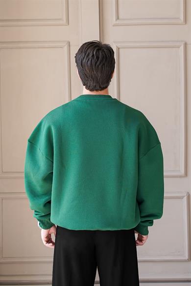 Yeşil Cozy Basic Oversize Sweat