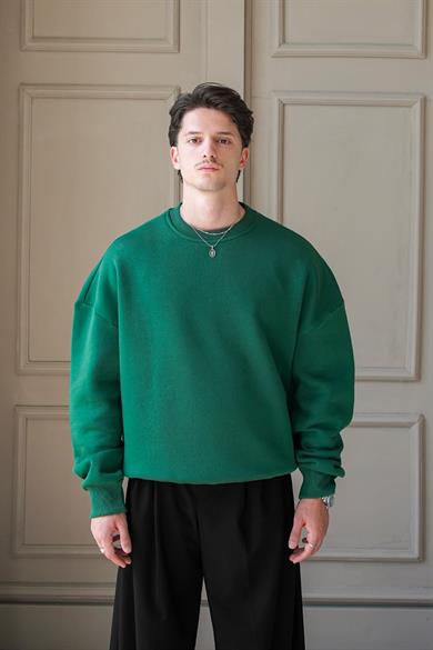 Yeşil Cozy Basic Oversize Sweat