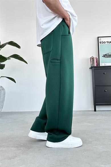 Yeşil Cozy Basic Pileli Baggy Eşofman