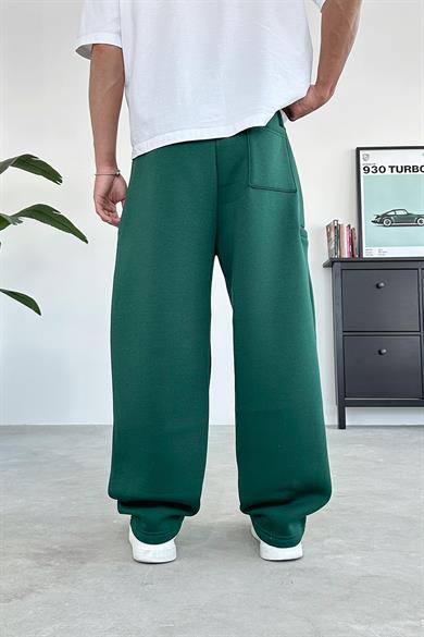 Yeşil Cozy Basic Pileli Baggy Eşofman