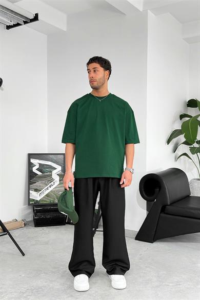 Yeşil Cozy Basic Soft Oversize Tişört