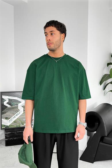 Yeşil Cozy Basic Soft Oversize Tişört