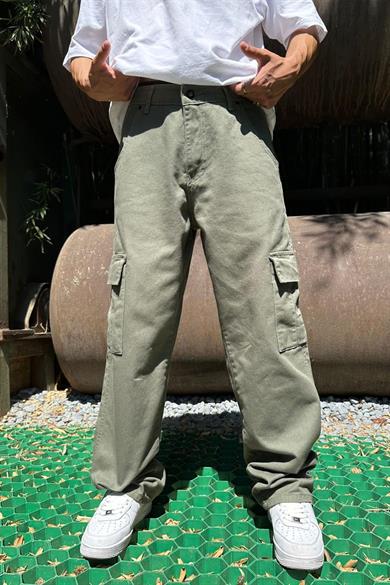 Yeşil Kargo Cepli D88 Baggy Pantolon