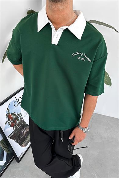 Yeşil Polo Yaka Sailing PH Oversize Tişört