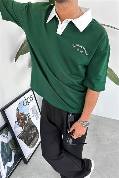 Yeşil Polo Yaka Sailing PH Oversize Tişört