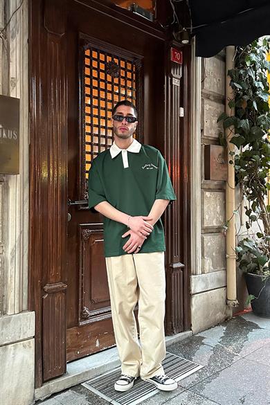 Yeşil Polo Yaka Sailing PH Oversize Tişört