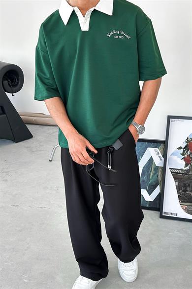 Yeşil Polo Yaka Sailing PH Oversize Tişört