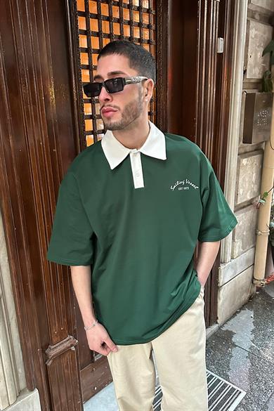 Yeşil Polo Yaka Sailing PH Oversize Tişört