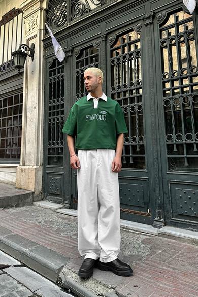 Yeşil Polo Yaka Stanford DL Oversize Tişört