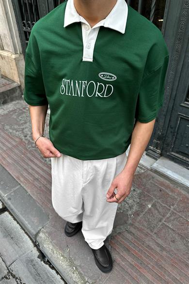 Yeşil Polo Yaka Stanford DL Oversize Tişört