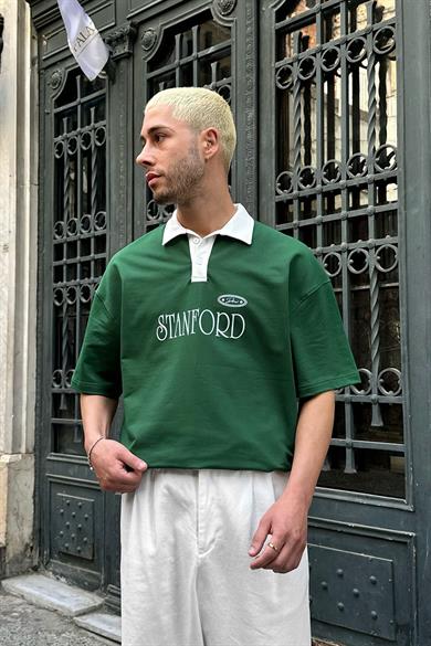 Yeşil Polo Yaka Stanford DL Oversize Tişört