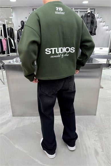 Yeşil Studios Baskılı Boxy Fit Sweatshirt