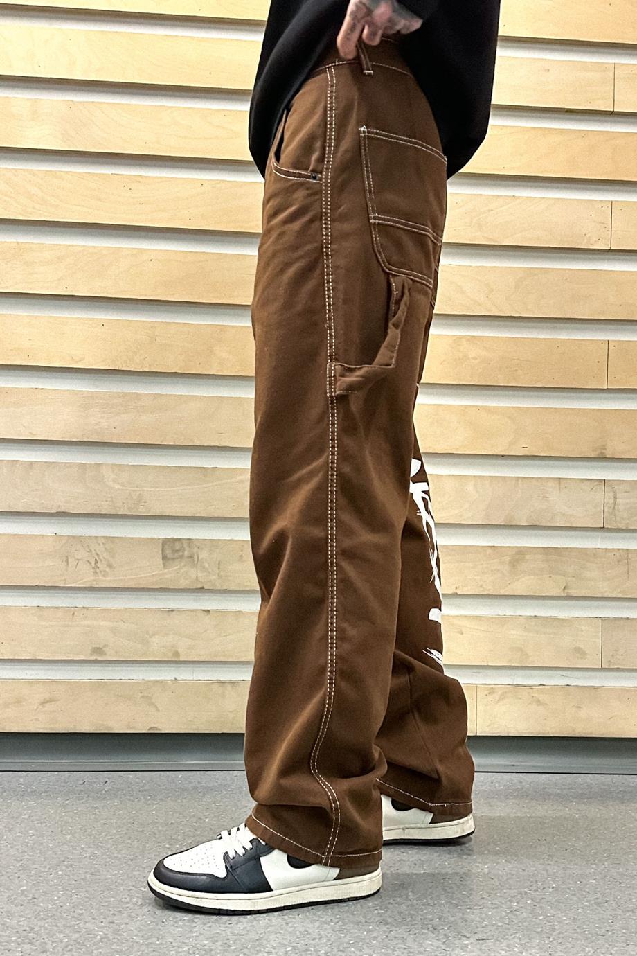 Kahverengi Dark Style Baggy Pantolon