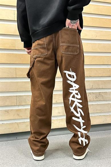 Double Cep Detay Kahverengi Dark Style Baggy Kargo Pantolon