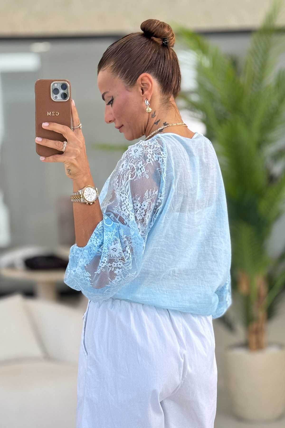Kolları Dantelli Bolero Bebe Mavi Renk