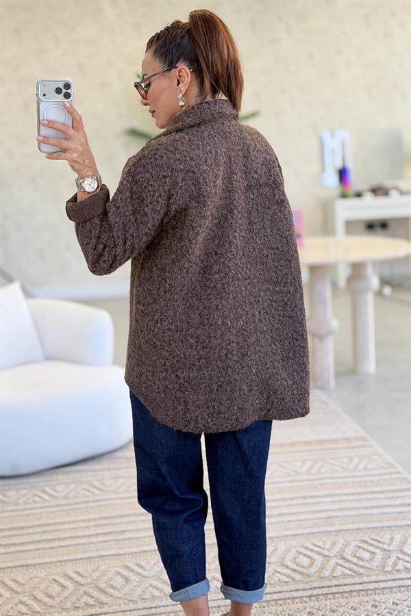 Amblemli Keçe Kaban Kahverengi Renk