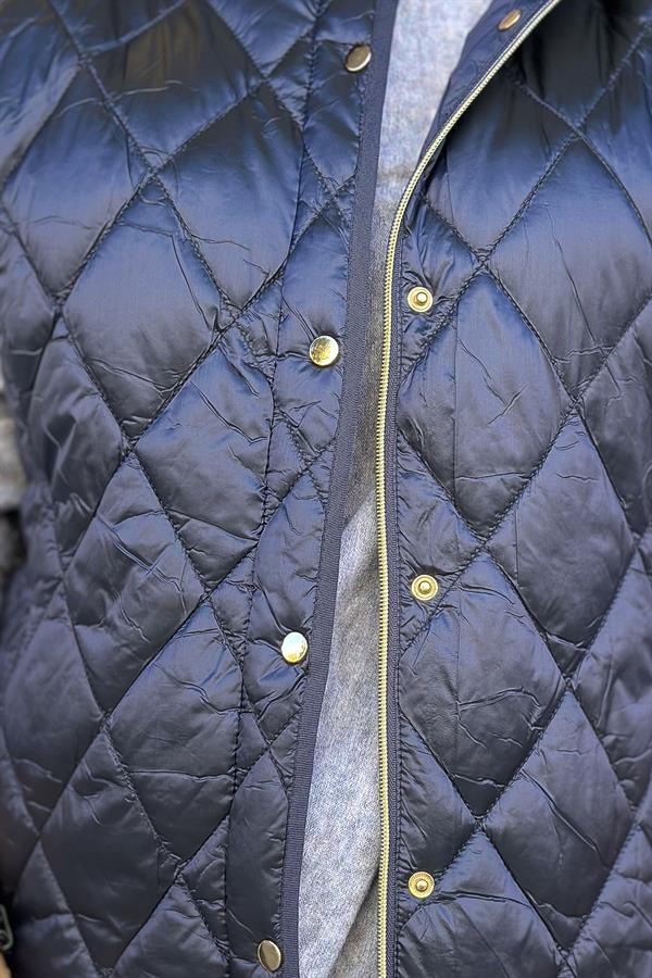 Baklava Desenli Anorak Yelek Lacivert Renk