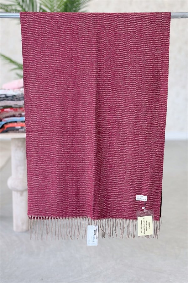 Balık Sırtı Desen Kaşmir Şal Bordo RenkŞAL & FULAR