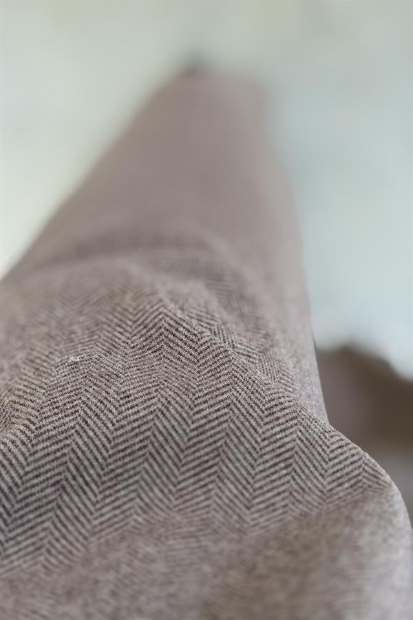 Balık Sırtı Desenli Kemerli Pantolon Kahverengi Renk