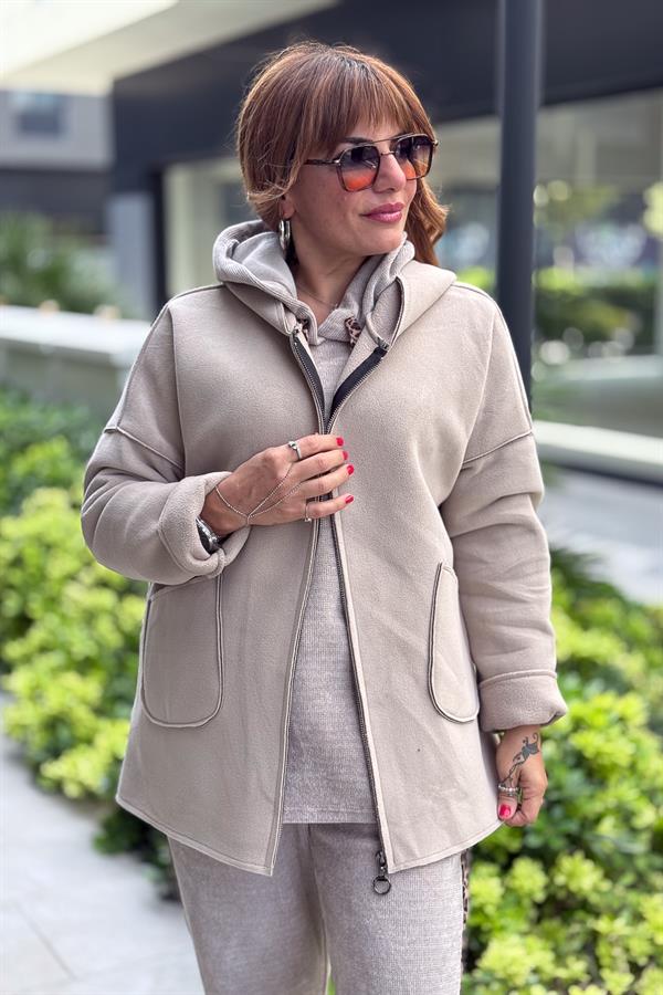 Basic Kısa Polar Kaban Bej Renk