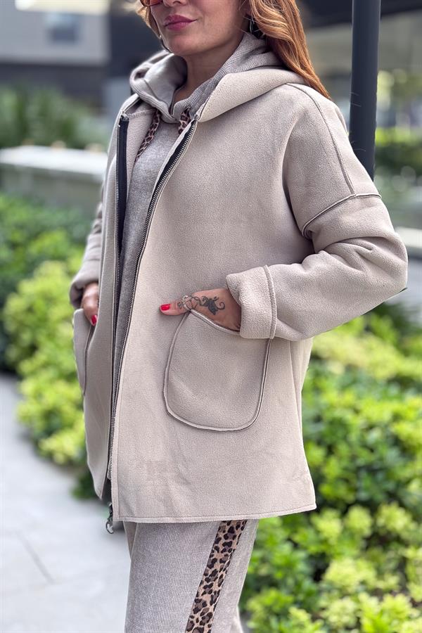 Basic Kısa Polar Kaban Bej Renk