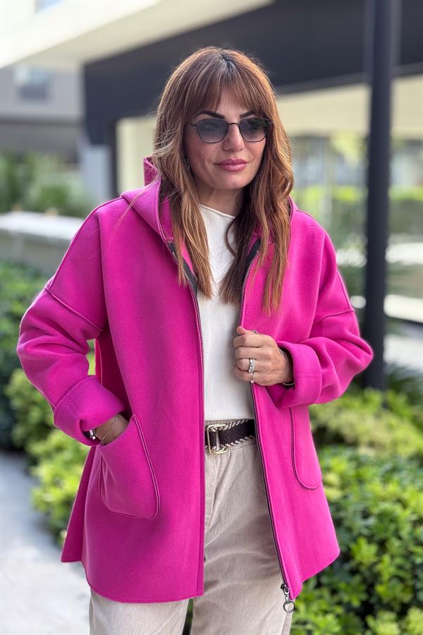 Basic Kısa Polar Kaban Fuşya Renk