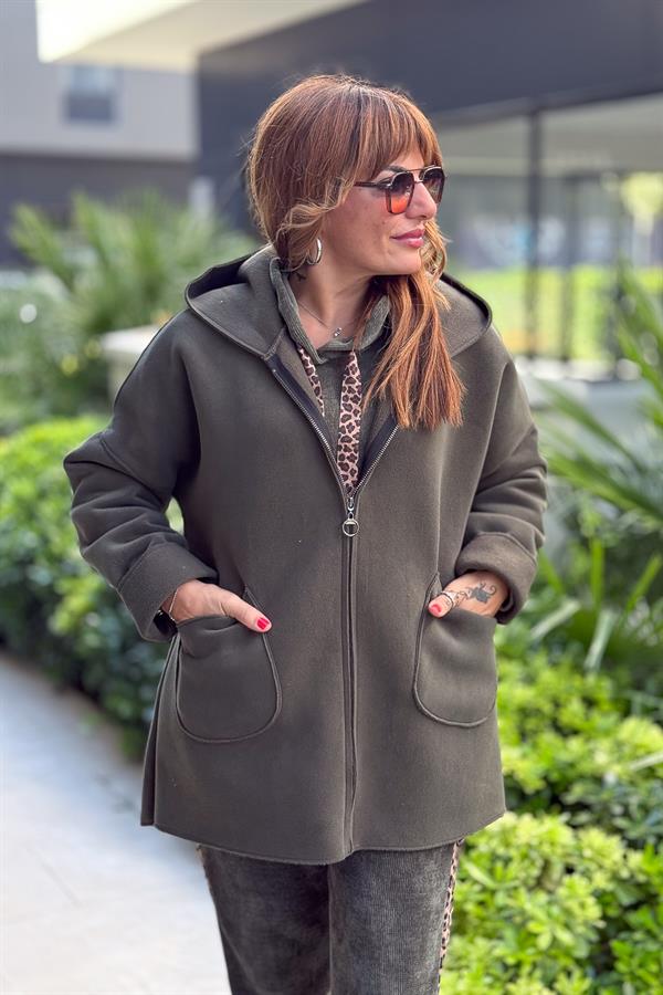 Basic Kısa Polar Kaban Haki Renk