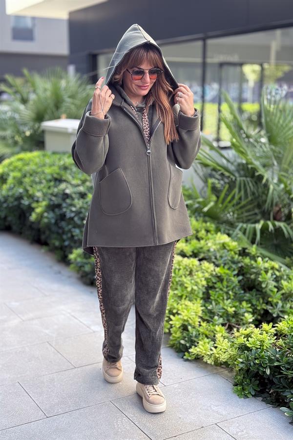 Basic Kısa Polar Kaban Haki Renk