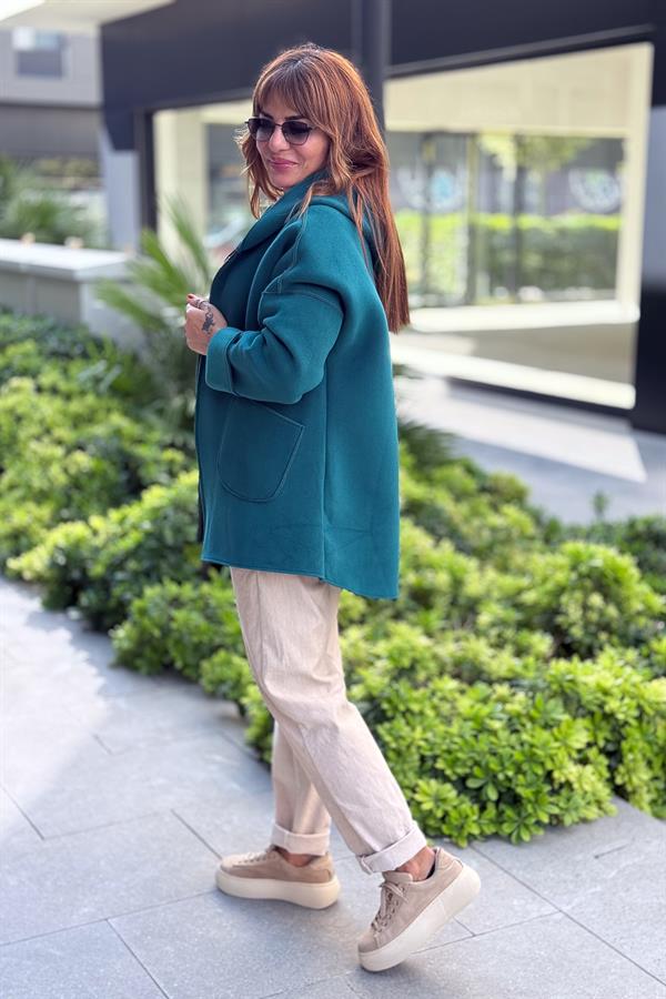 Basic Kısa Polar Kaban Petrol Yeşili Renk