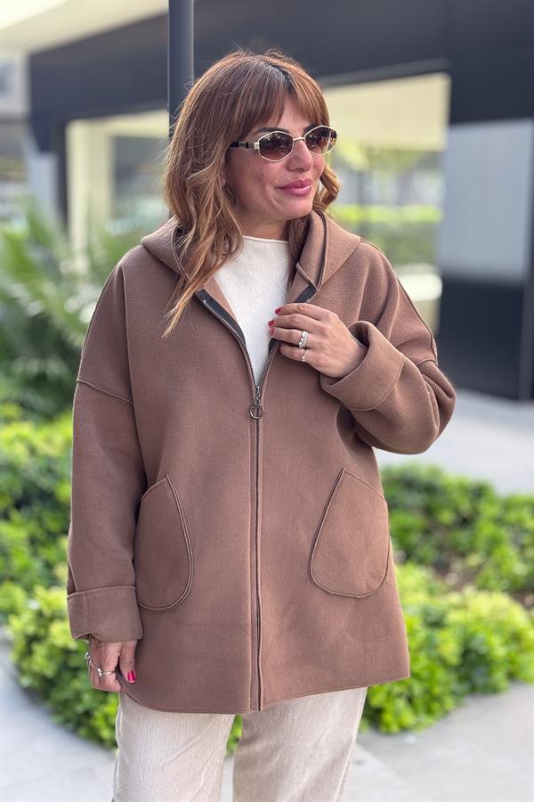 Basic Kısa Polar Kaban Taba Renk