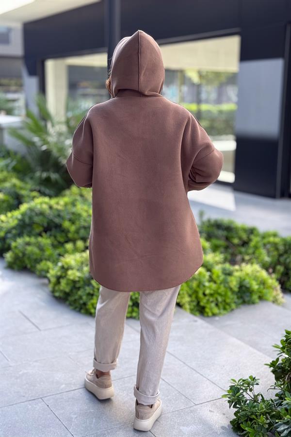 Basic Kısa Polar Kaban Taba Renk