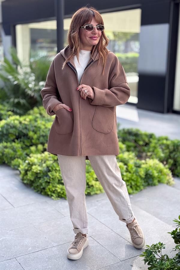 Basic Kısa Polar Kaban Taba Renk