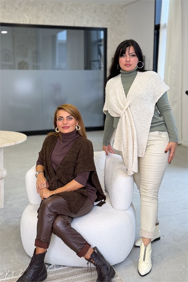 Buklet Panço Şal Acı Kahve Renk