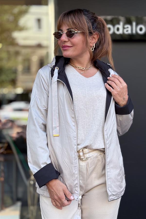 Çift Tarafı Kullanılan Düz Basic Trenç Siyah Renk