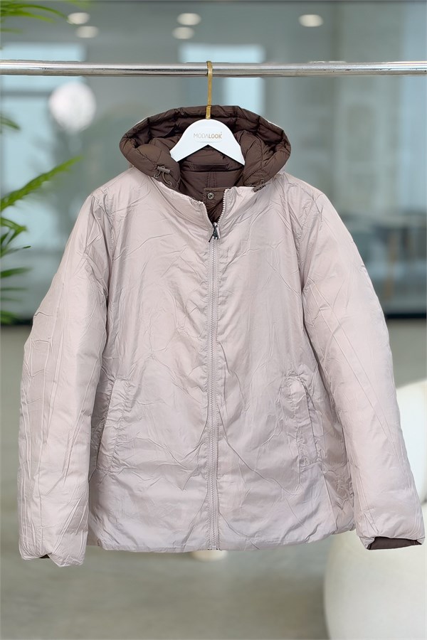 Çift Taraflı Kullanılan Anorak Mont Acı Kahve Renk