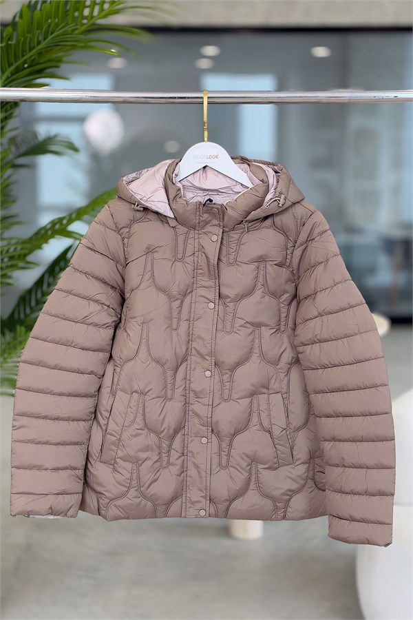 Çift Taraflı Kullanılan Anorak Mont Vizon Renk