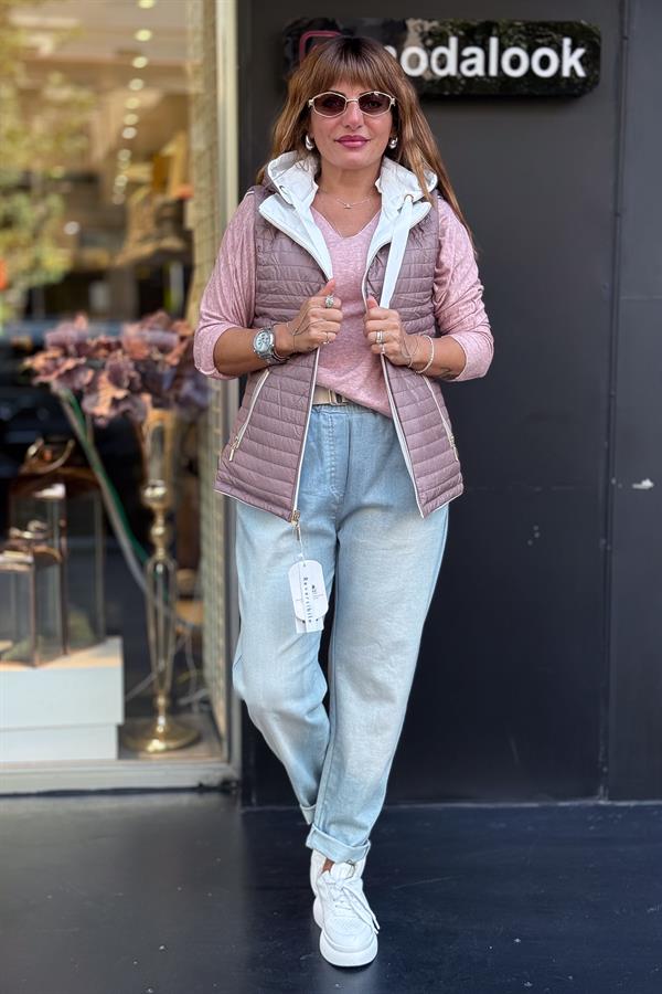 Çift Taraflı Yelek Beyaz Renk