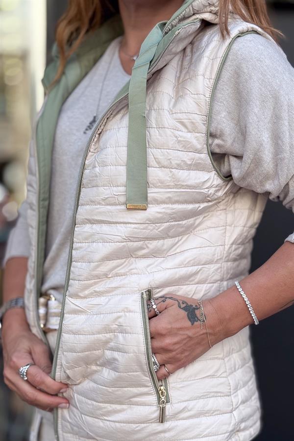 Çift Taraflı Yelek Çağla Renk