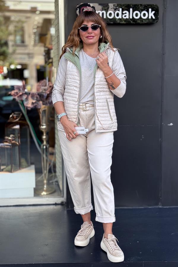 Çift Taraflı Yelek Çağla Renk