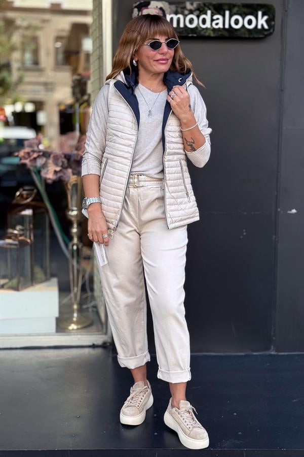 Çift Taraflı Yelek Lacivert Renk