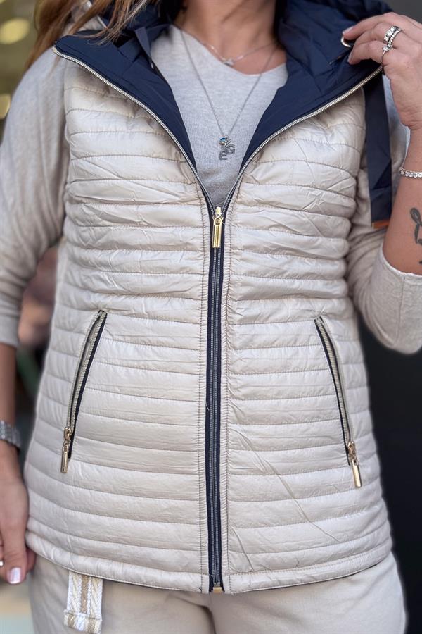 Çift Taraflı Yelek Lacivert Renk