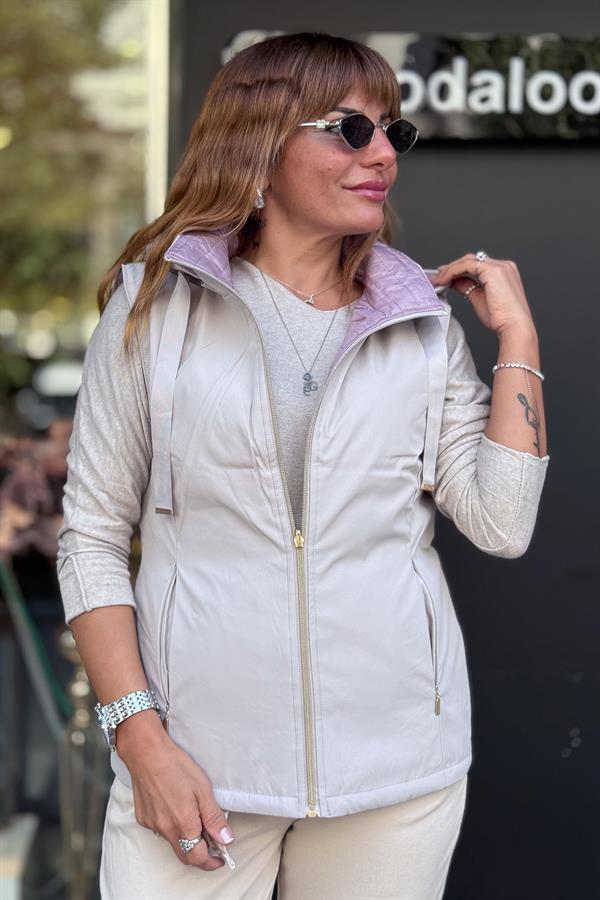 Çift Taraflı Yelek Taş Renk