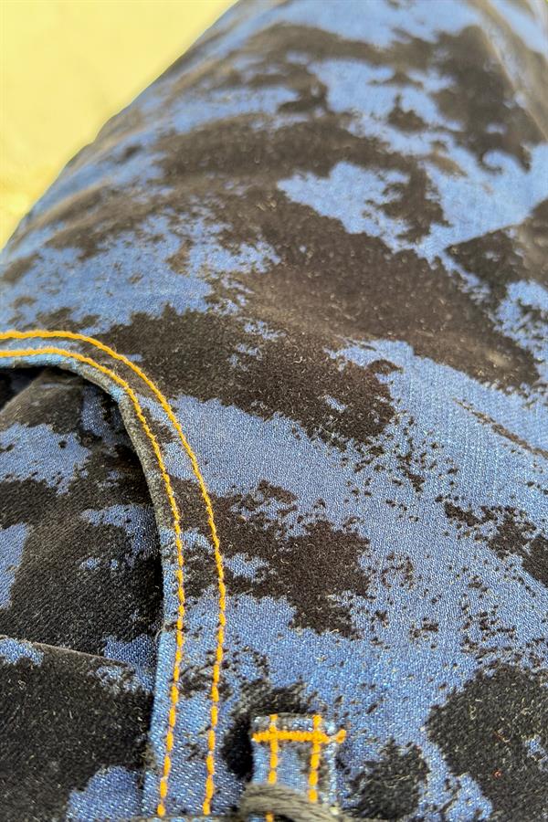 Dalmaçya Baskılı Kot Pantolon Koyu Mavi Renk