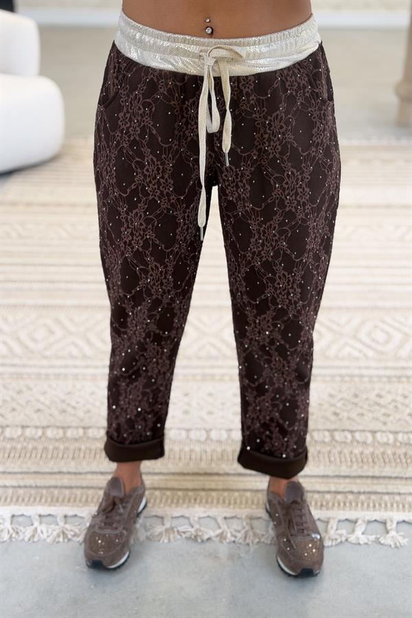 Dantel Pantolon Kahverengi Renk