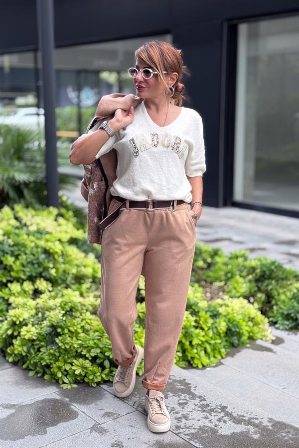 Dar Paça Basic Güderi Pantolon Camel Renk