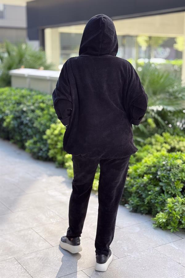 Düz Basic Kadife Ceket Siyah Renk