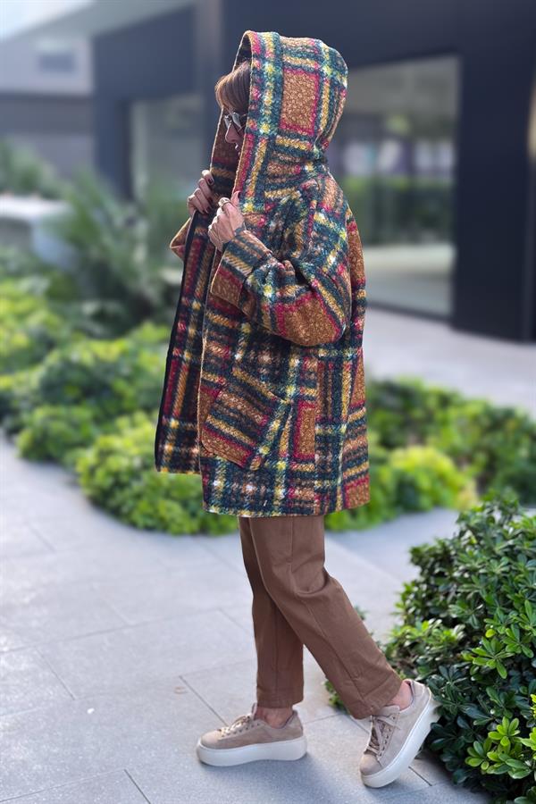 Ekose Desenli Keçe Kaban Taba Renk