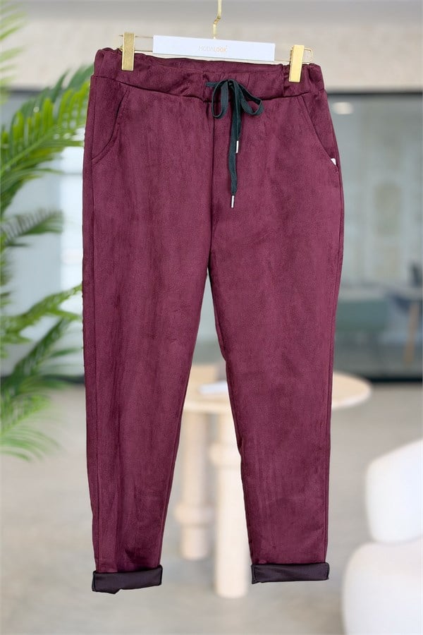 Güderi Pantolon Bordo RenkPANTOLON